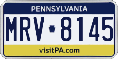 PA license plate MRV8145