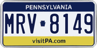 PA license plate MRV8149