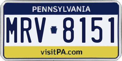 PA license plate MRV8151