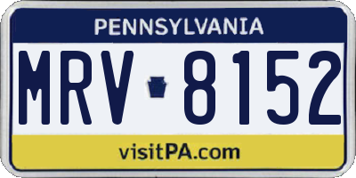 PA license plate MRV8152
