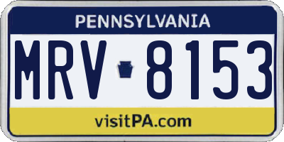 PA license plate MRV8153