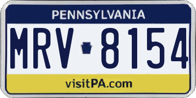 PA license plate MRV8154