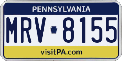 PA license plate MRV8155
