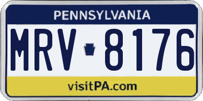PA license plate MRV8176