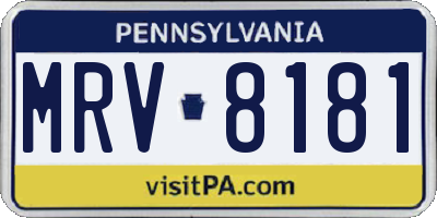 PA license plate MRV8181