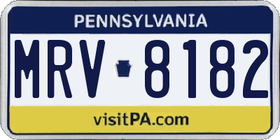 PA license plate MRV8182