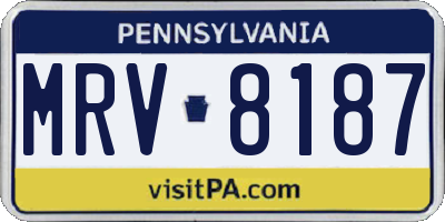 PA license plate MRV8187