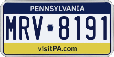 PA license plate MRV8191