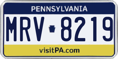 PA license plate MRV8219