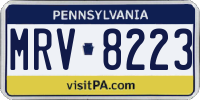 PA license plate MRV8223