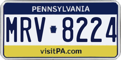 PA license plate MRV8224