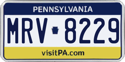 PA license plate MRV8229