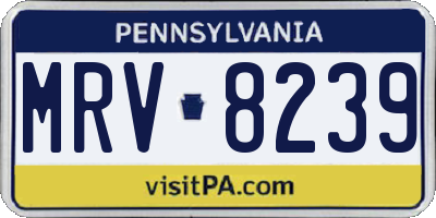PA license plate MRV8239