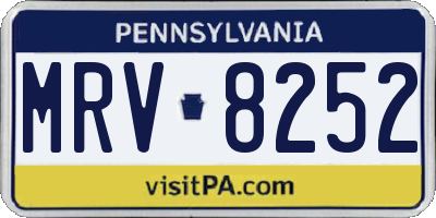 PA license plate MRV8252