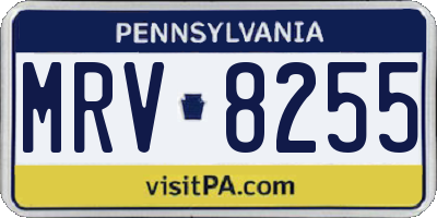 PA license plate MRV8255