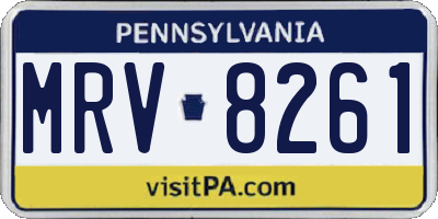 PA license plate MRV8261