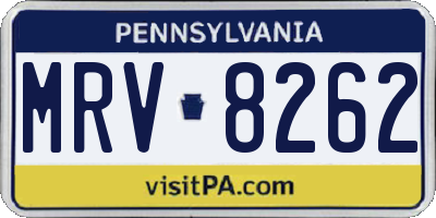 PA license plate MRV8262