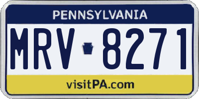 PA license plate MRV8271