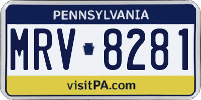 PA license plate MRV8281
