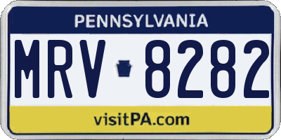 PA license plate MRV8282