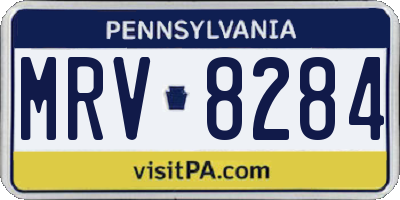PA license plate MRV8284