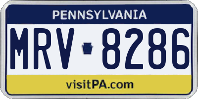PA license plate MRV8286
