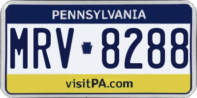 PA license plate MRV8288