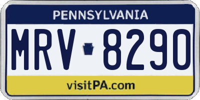PA license plate MRV8290