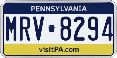 PA license plate MRV8294