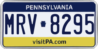 PA license plate MRV8295