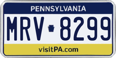 PA license plate MRV8299