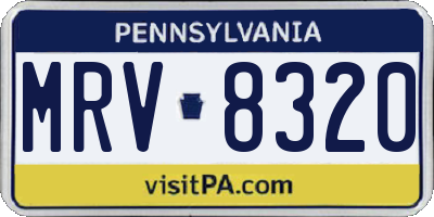 PA license plate MRV8320