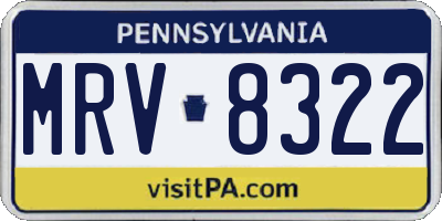 PA license plate MRV8322