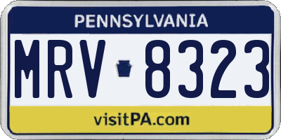 PA license plate MRV8323