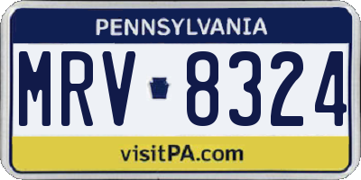 PA license plate MRV8324