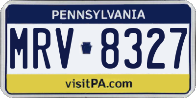 PA license plate MRV8327