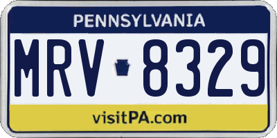 PA license plate MRV8329
