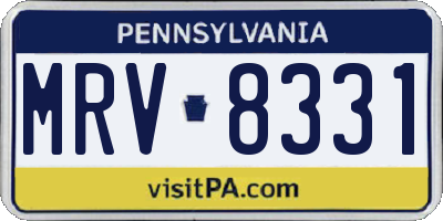 PA license plate MRV8331