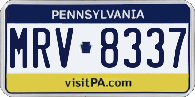 PA license plate MRV8337