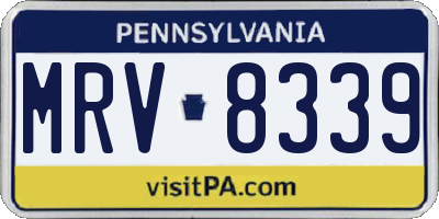 PA license plate MRV8339