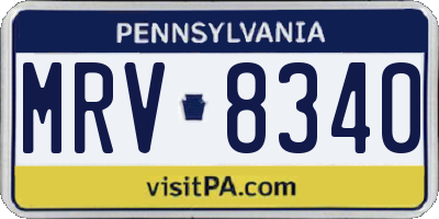 PA license plate MRV8340