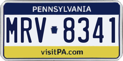 PA license plate MRV8341