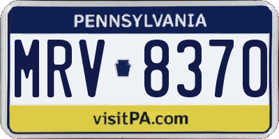 PA license plate MRV8370