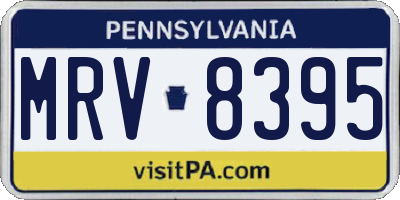PA license plate MRV8395