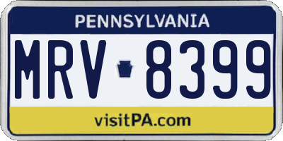 PA license plate MRV8399