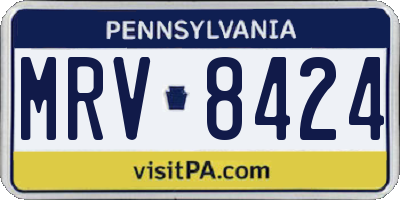 PA license plate MRV8424