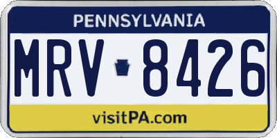 PA license plate MRV8426