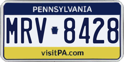 PA license plate MRV8428