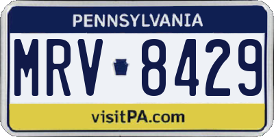 PA license plate MRV8429