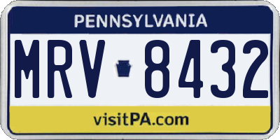 PA license plate MRV8432